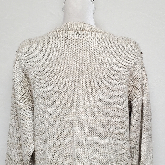 VINTAGE 90s Cabin Creek Beaded Autumn Leaf Loose Knit Textured Pull-over Sweater - Picture 12 of 14
